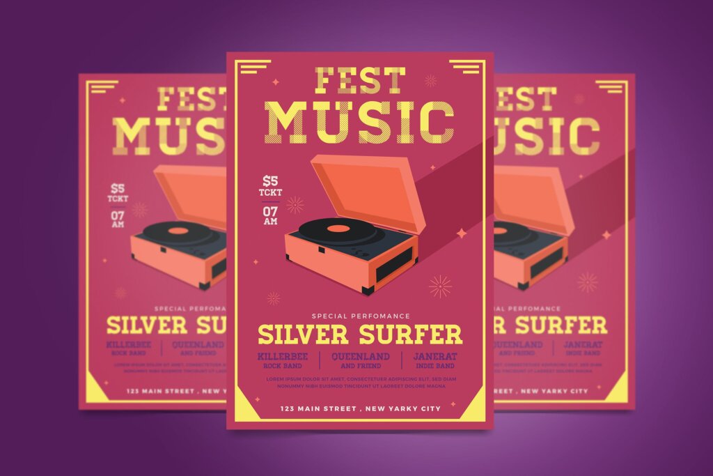 音乐节海报宣传单模板Music Fest Flyer