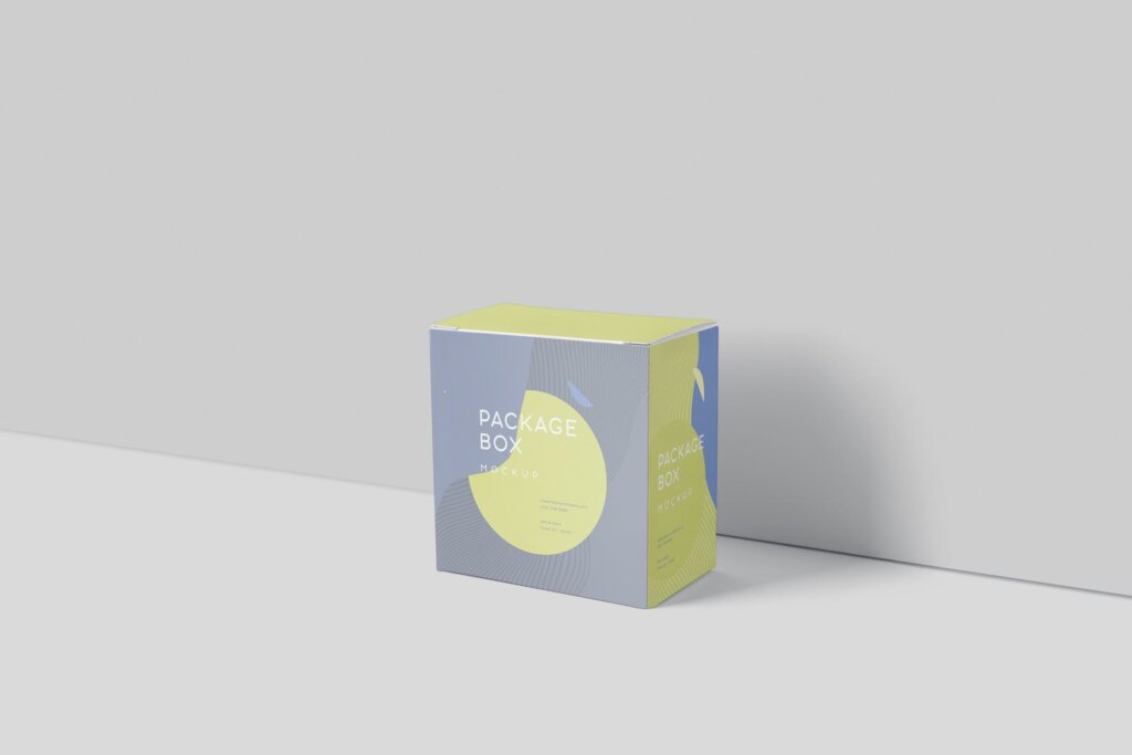 精致文艺方形立体包装盒模板素材样机下载Package Box Mockup Set – Slim Square