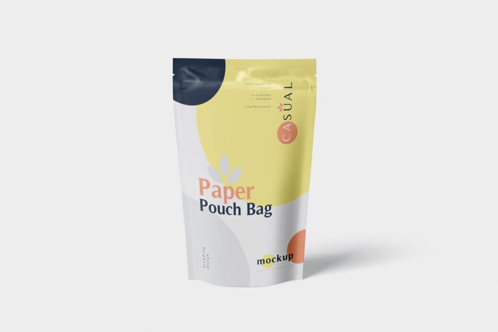 高端纸袋包装模型样机素材下载Paper Pouch Bag Mockup Large Size