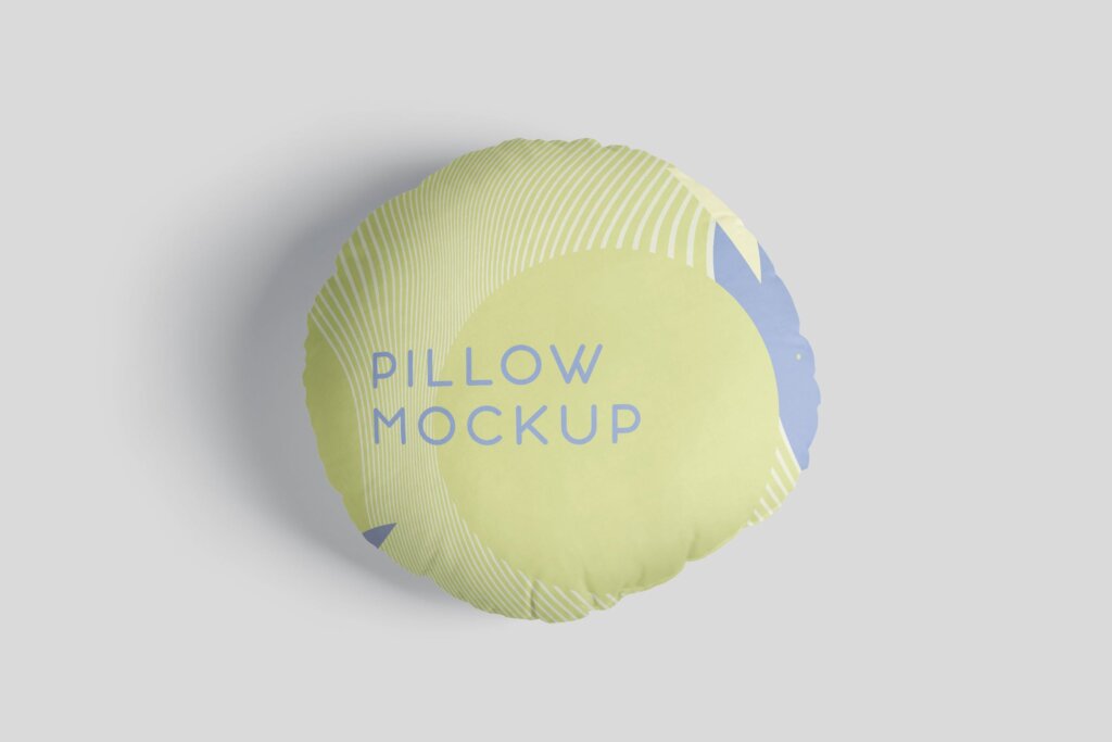 简约大气靠枕/抱枕样机素材模板Pillow Mockup Set – Round