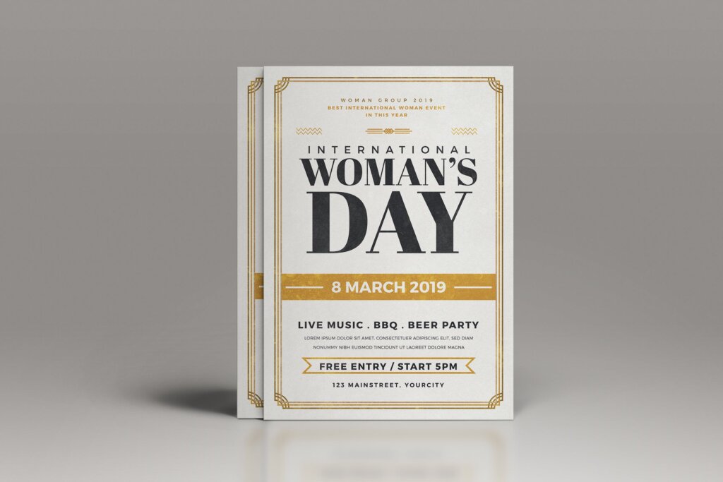 女神节日海报创意宣传单模板素材Woman’s Day Flyer W7ZSGH