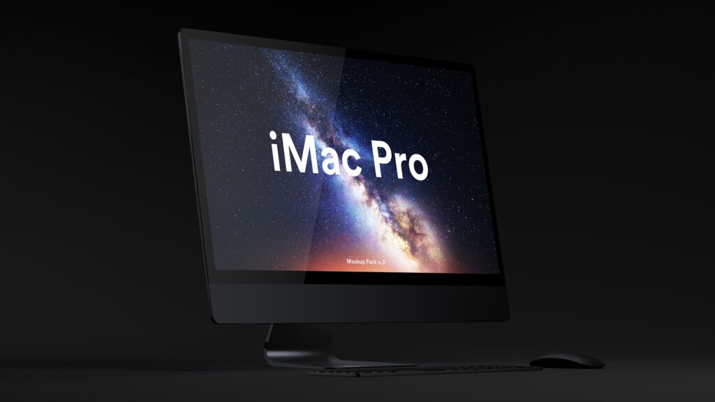 精致高端黑版本的iMac Pro电脑样机模板素材下载Dark iMac Pro Mockup插图9
