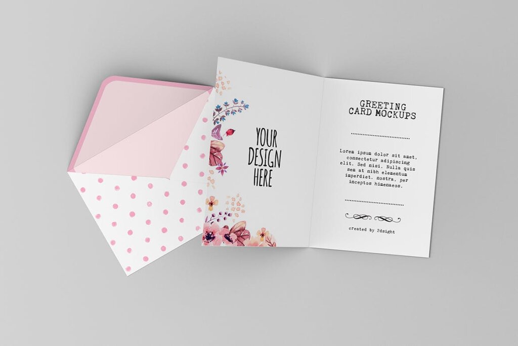 植物装饰花纹素材邀请函模板素材样机Invitation Greeting Card Mockups v 3插图8