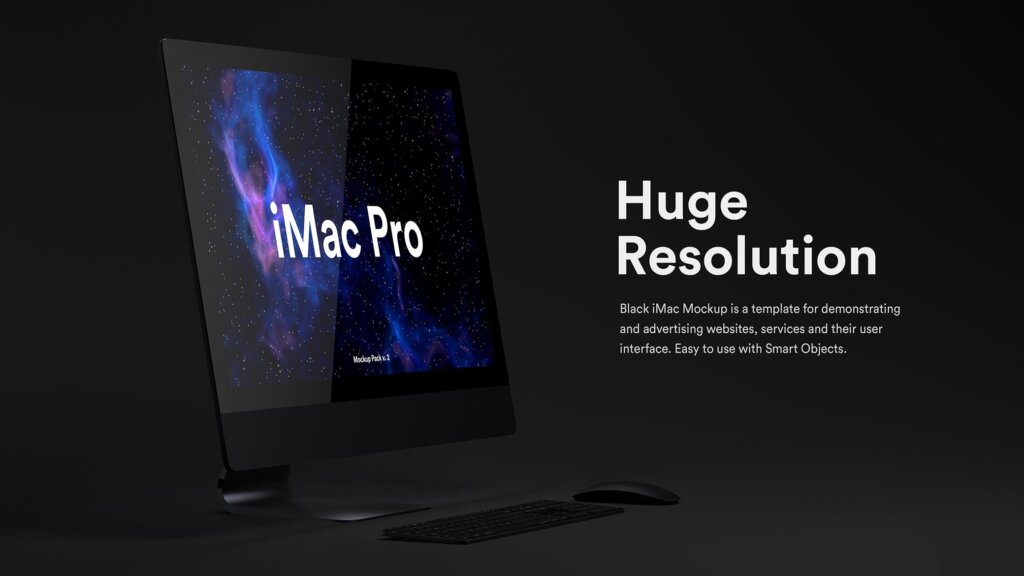 精致高端黑版本的iMac Pro电脑样机模板素材下载Dark iMac Pro Mockup插图10