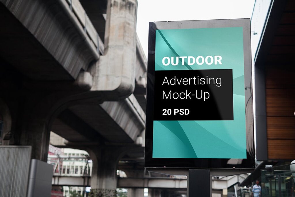 20个大屏电子广告展示模板素材样机下载Billboard Outdoor Advertising Mock Up插图4