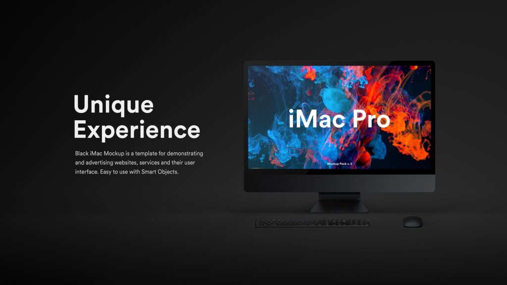 精致高端黑版本的iMac Pro电脑样机模板素材下载Dark iMac Pro Mockup插图12