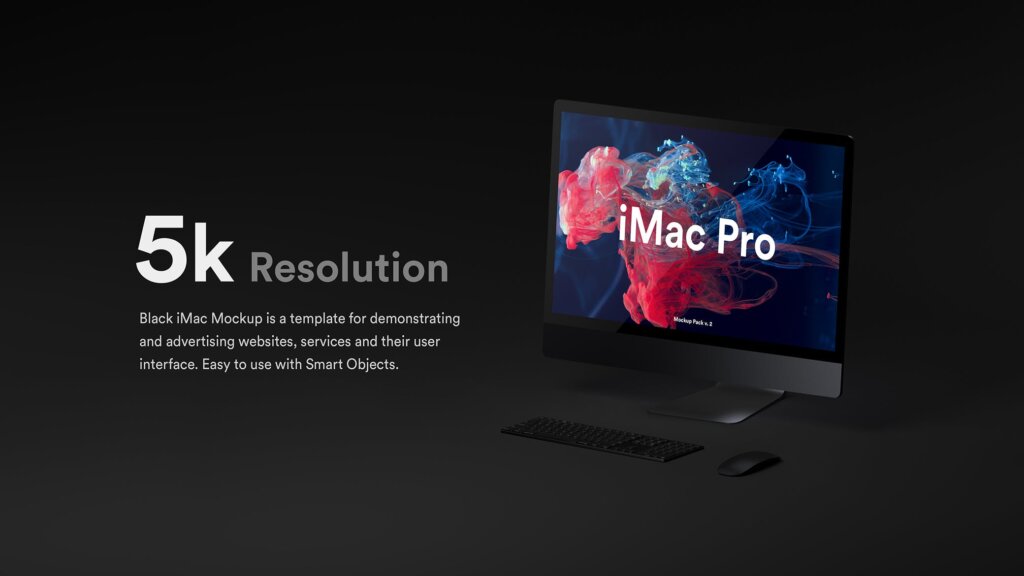 精致高端黑版本的iMac Pro电脑样机模板素材下载Dark iMac Pro Mockup插图15