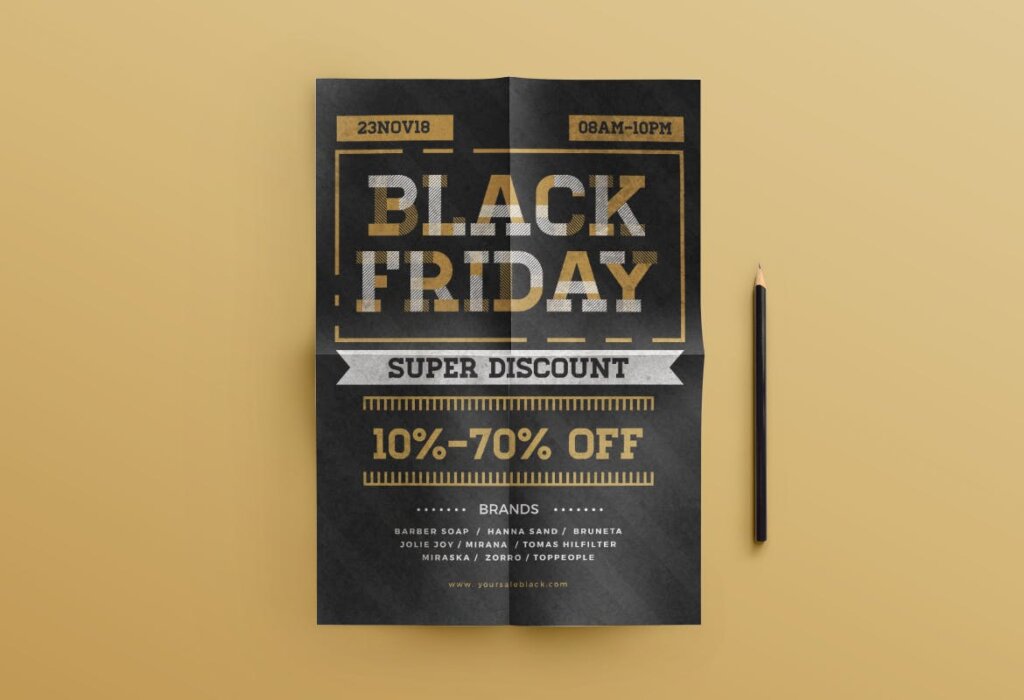 黑色星期五海报宣传单模板素材Black Friday Flyer插图1