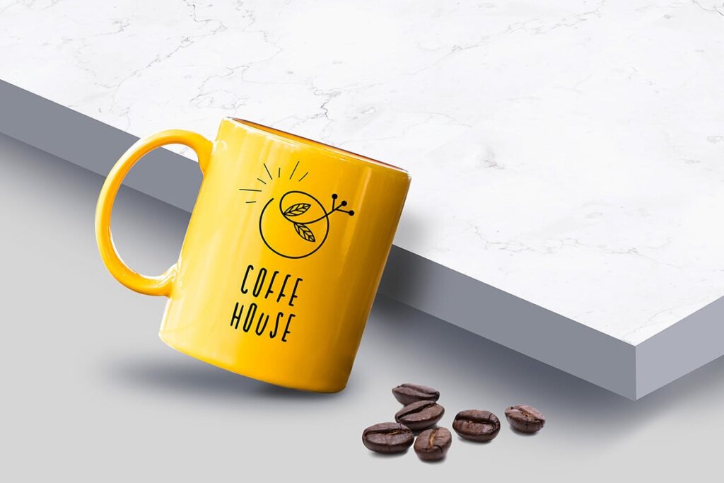 文艺简约场景玻璃咖啡杯样机素材Coffee Mug Mockup插图1