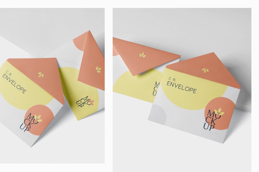企业邀请函高级信封模板素材样机下载Envelope C6 Mock Up Set插图1