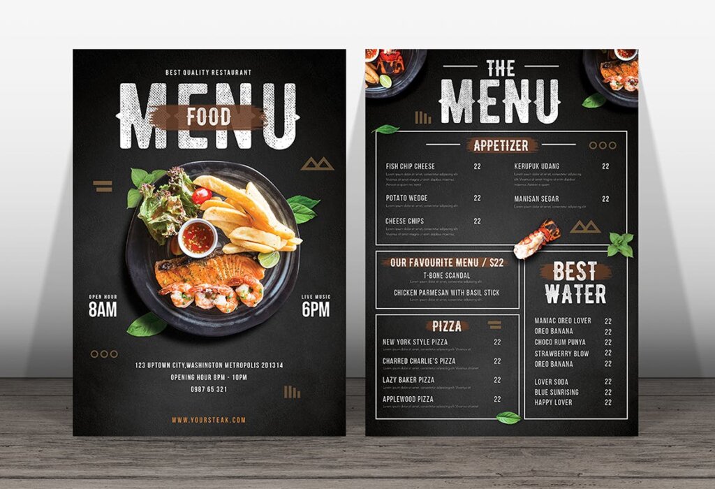 菜单海报模板素材Modern Food Menu插图1