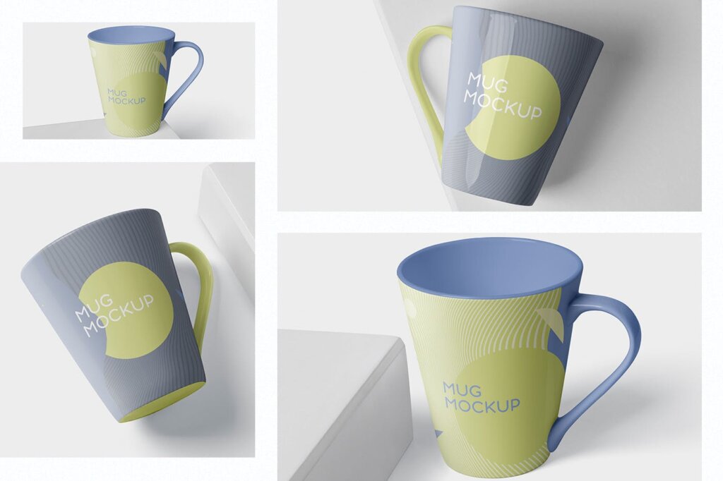 优质文艺的杯子/咖啡杯样机模型素材下载Mug Mockup Cone Shaped插图1