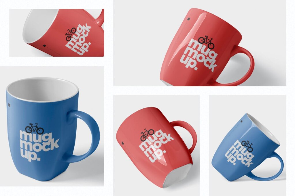 企业品牌办公用品/马克杯样机素材Mug Mockup – Rounded with Handle插图1