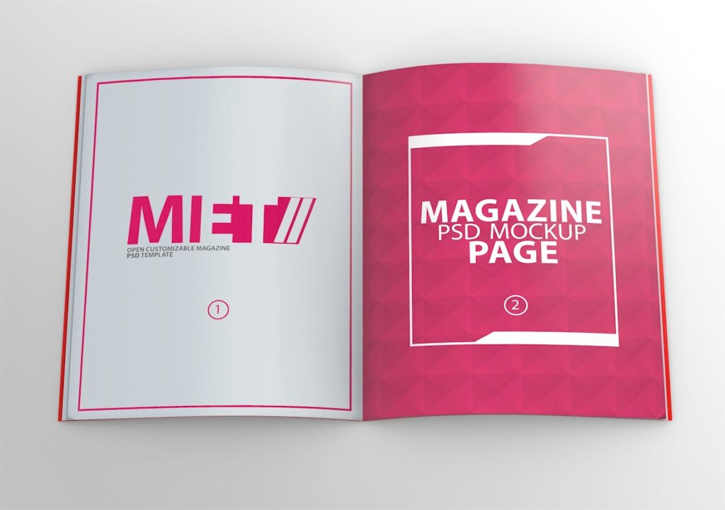 现代杂志画册模板素材样机下载Open Magazine Mock up PSD vol 1插图1