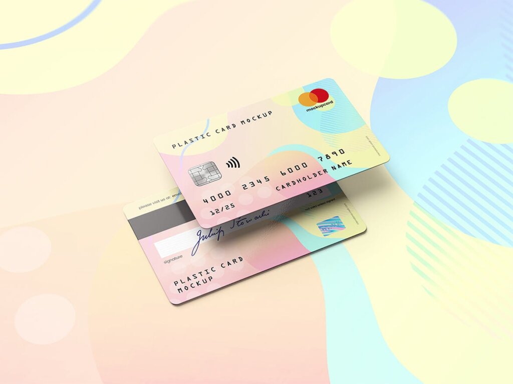 精致塑料卡/银行卡卡套模型样机素材Plastic Card / Bank Card MockUp插图1