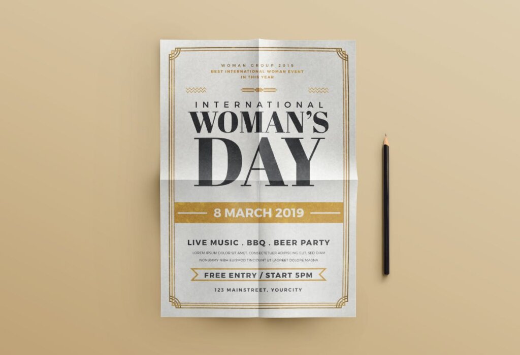 女神节日海报创意宣传单模板素材Woman’s Day Flyer W7ZSGH插图1