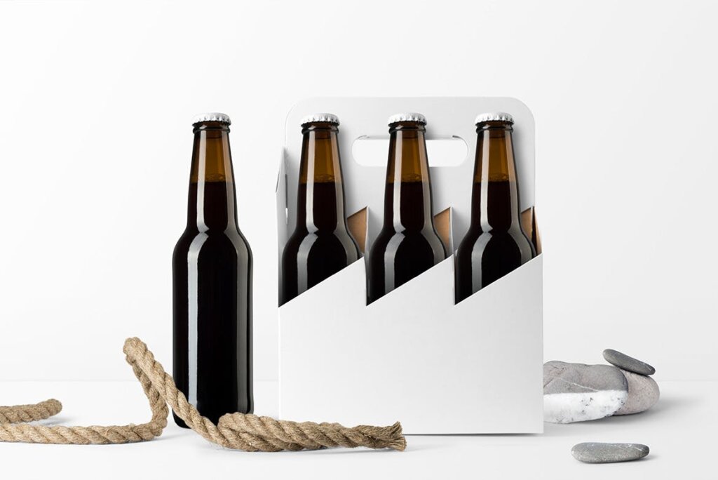 啤酒瓶模型和瓶酒六包装模型样机素材Beer Bottles Mockup 5UZTEJ插图2