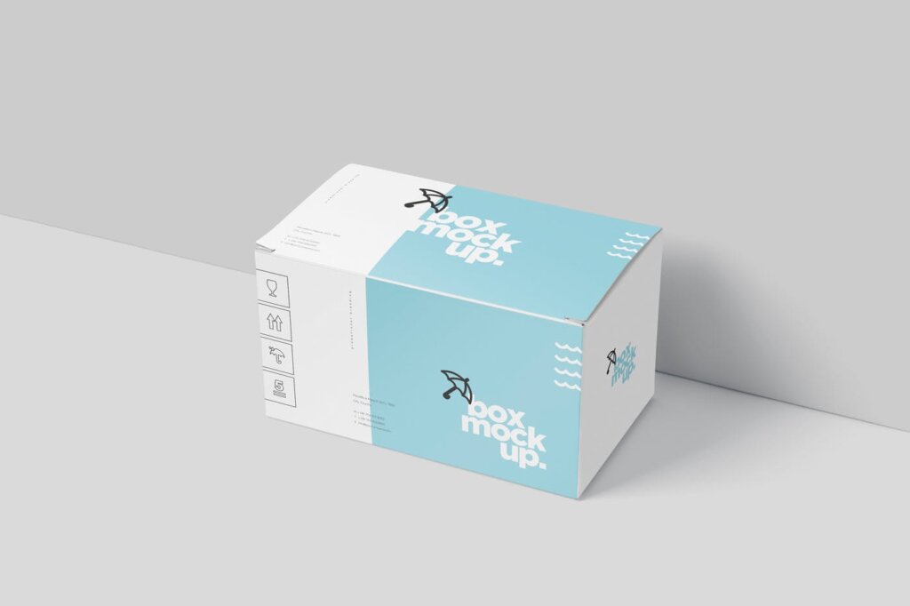 高端商品包装盒模型素材样机下载Box Mockup Set – Wide Rectangle Big Size插图2