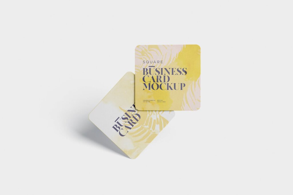 高端圆角精致名片样机模型素材下载Business Card Mockup Square Round Corner插图2