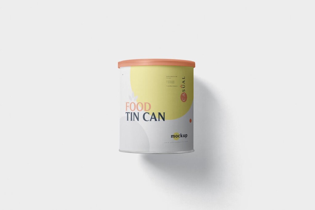 食品罐头/奶粉盒包装模型样机素材下载Food Tin Can Mockup Medium Size – Round插图2
