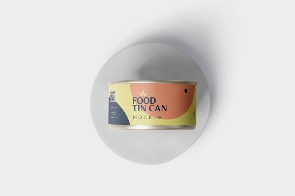 锡罐模型模板包装盒模型样机素材下载Food Tin Can Mockup Small Size – Round插图2