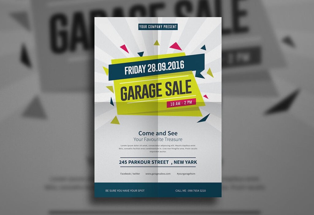 销售活动海报宣传单模板Garage Sale Flyer插图2