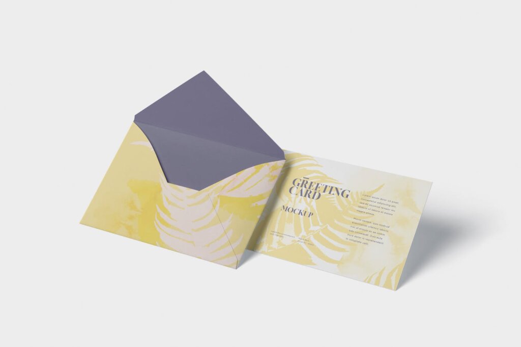 贺卡模型/信封模型样机素材下载Greeting Card Mockup with Envelope – A6 Size插图2