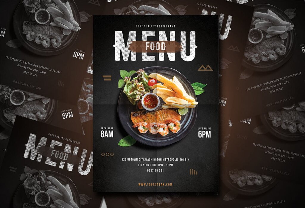 菜单海报模板素材Modern Food Menu插图3