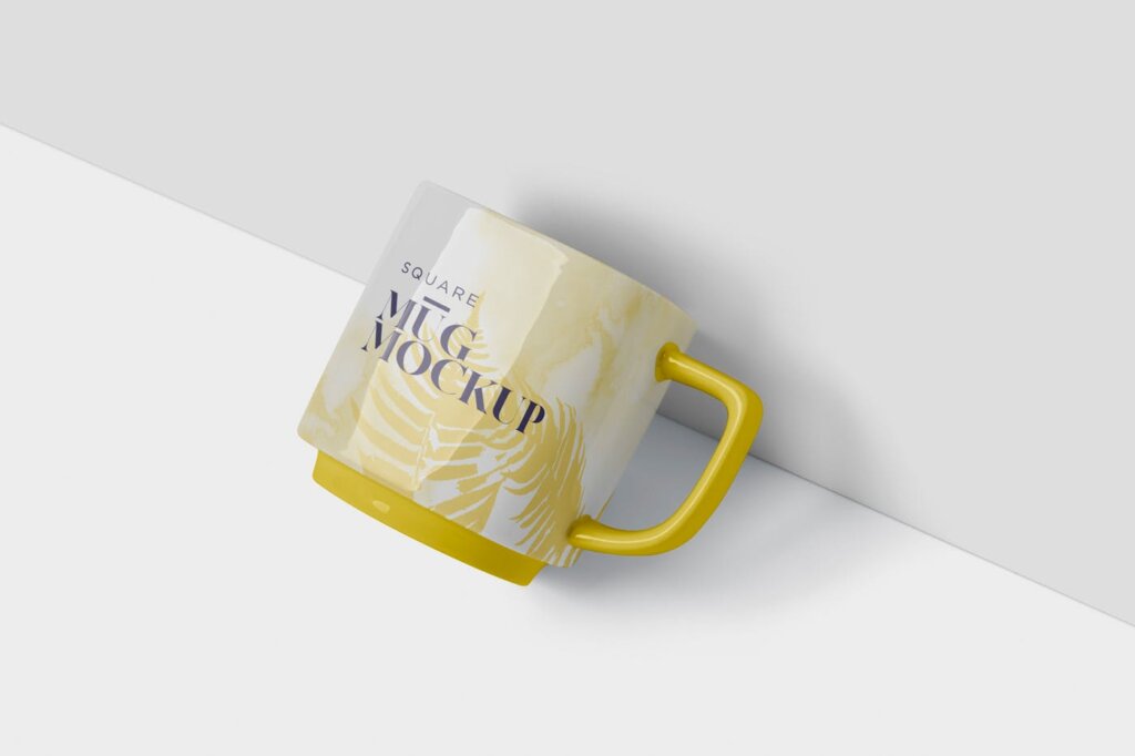 简约文艺咖啡杯样机模型素材下载Mug Mockup Square Shaped插图2