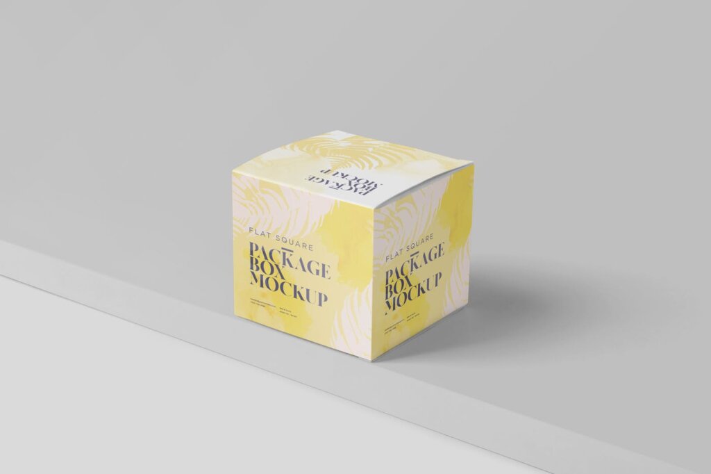 礼品方形包装盒样机素材模板下载Package Box Mock-Up Set – Flat Square插图2