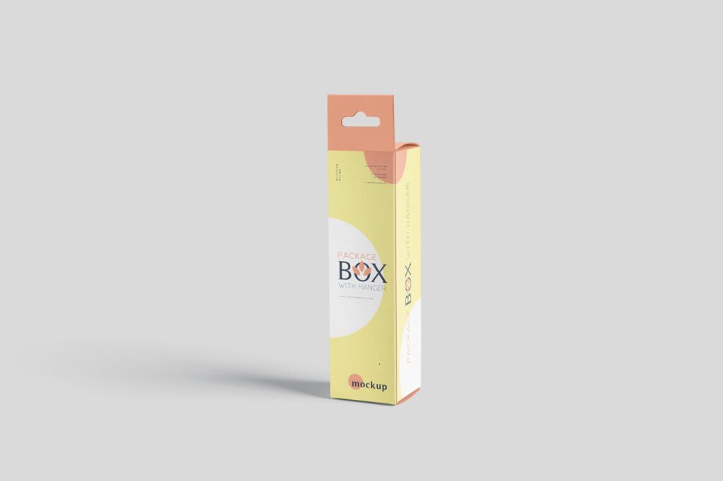 长方形多种透视角度礼盒模型样机素材下载Package Box Mockup Set Small Rectangle with Hanger插图2