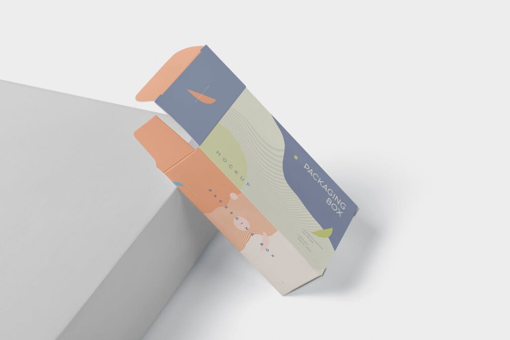 精致长方形礼品盒包装模板素材样机下载Package Box Mockup – Slim Rectangle Shape插图2