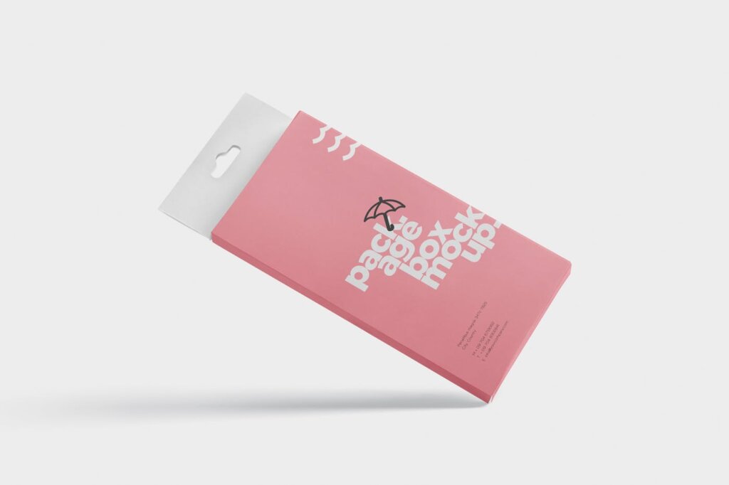 方形纸盒食品包装样机素材模板下载Package Box Mockup with Hanger – High Rectangle插图2