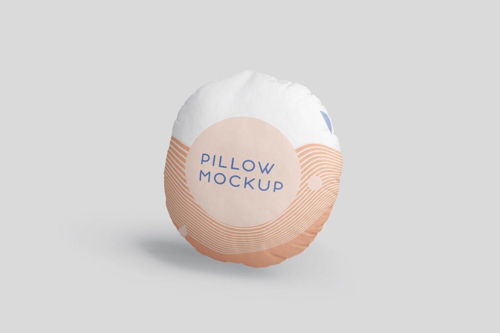 简约大气靠枕/抱枕样机素材模板Pillow Mockup Set – Round插图2