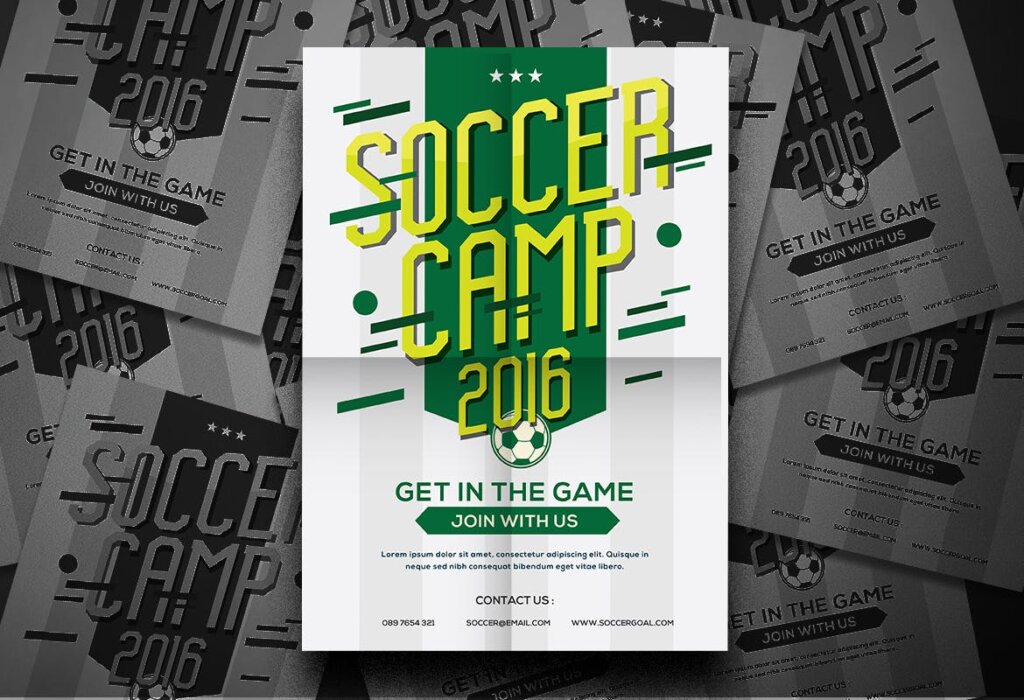 足球夏令营海报宣传单模板Soccer Camp Flyer QWMRUX插图2