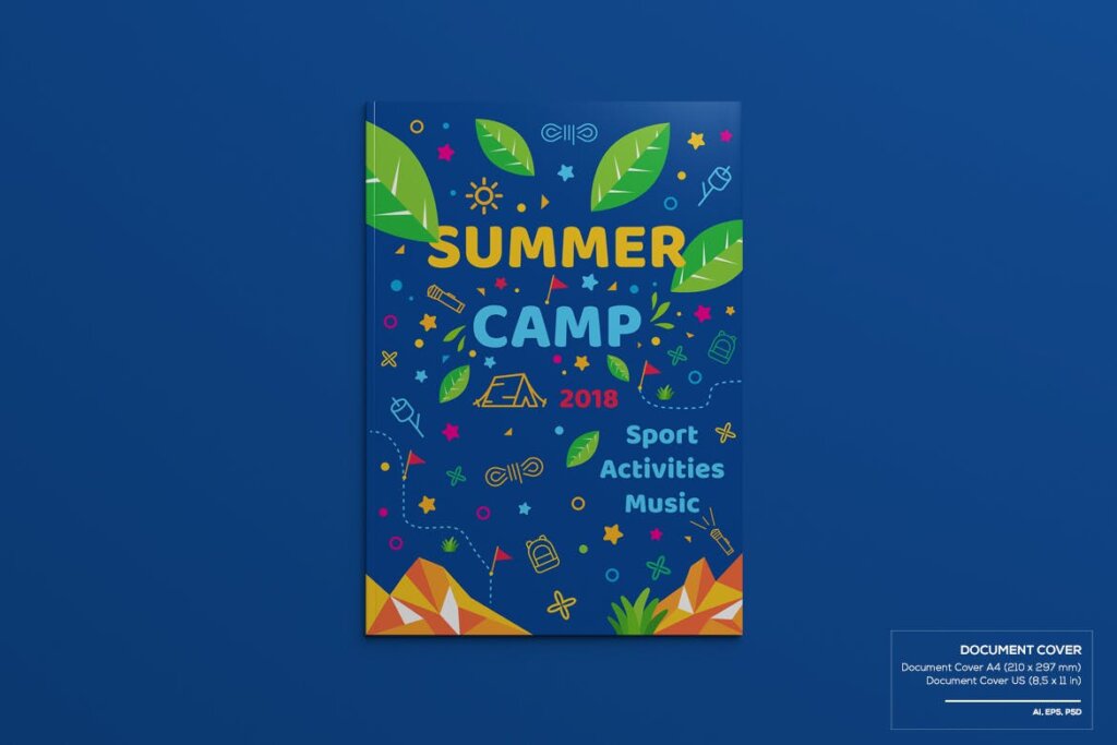 夏令营海报模板素材Summer Camp Print Pack Template插图2