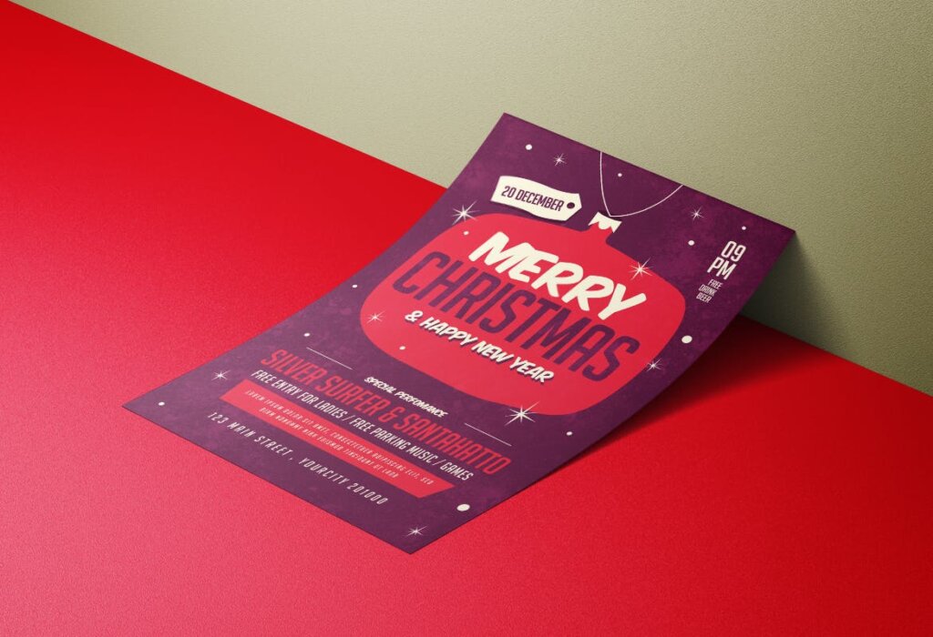 圣诞晚会海报宣传单模板Christmas Party Flyer插图2