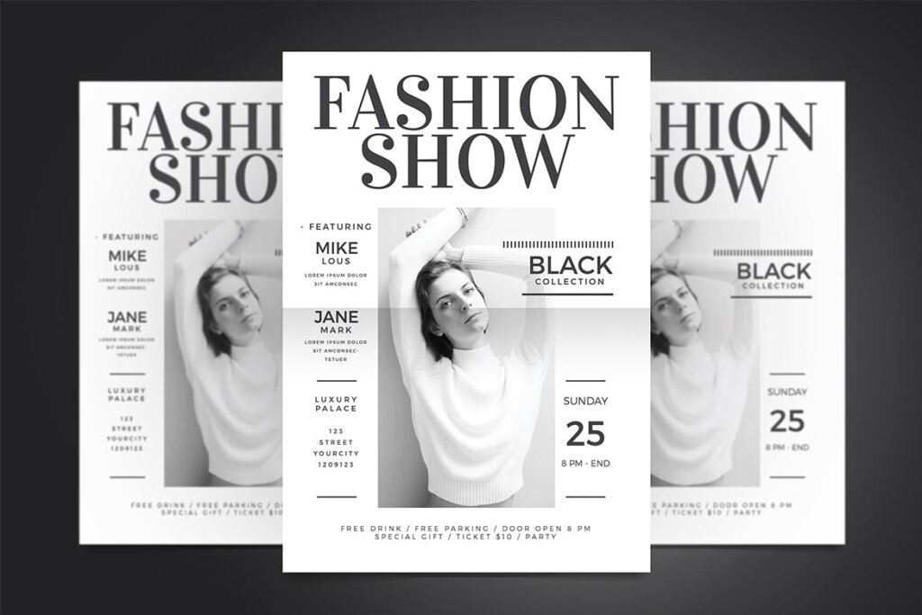 时装表演海报宣传单模板Fashion Show Flyer RVRN27插图3