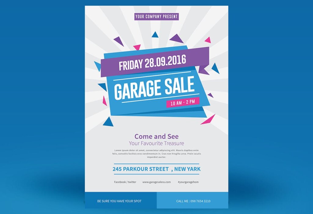 销售活动海报宣传单模板Garage Sale Flyer插图3