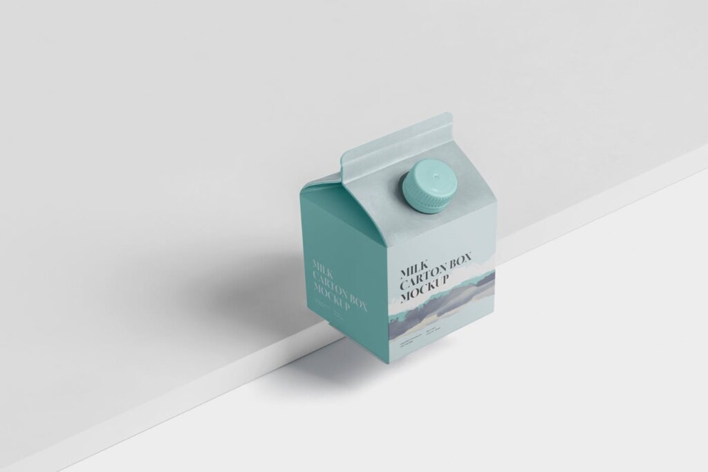 精致高端牛奶模型样机素材模型下载Juice Milk Mockup 250ml Carton Box small siz插图3