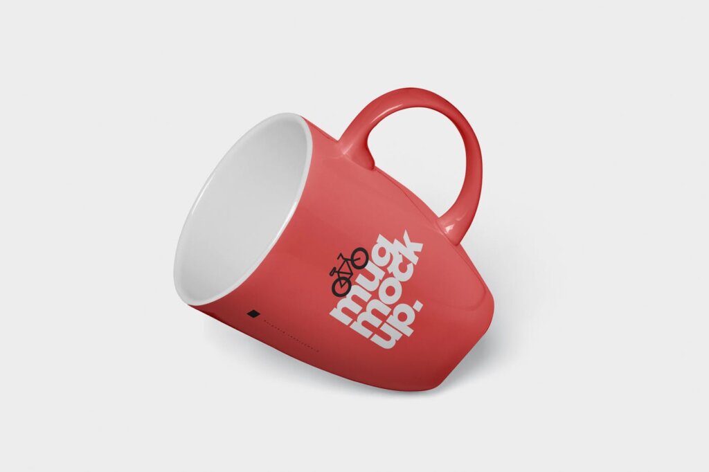 企业品牌办公用品/马克杯样机素材Mug Mockup – Rounded with Handle插图3