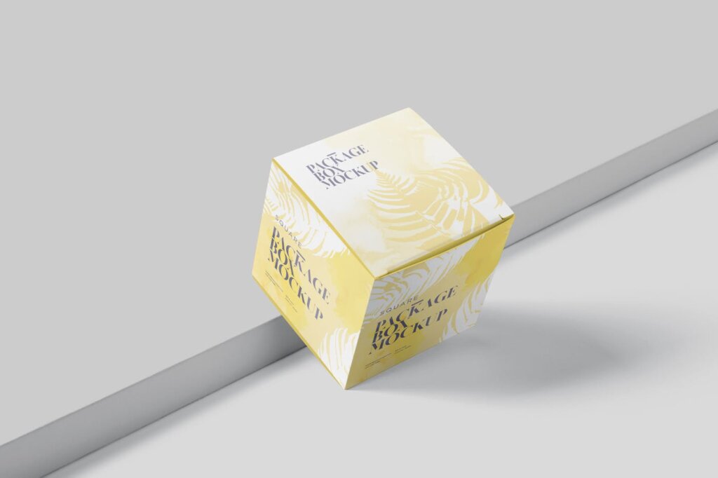 多种透视角度方形礼品包装盒素材模板下载Package Box Mock-Up Set – Square插图3