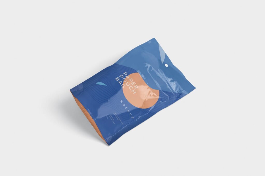 食品真空包装多角度展示模板样机素材下载Paper Pouch Bag Mockup in Small Size插图3