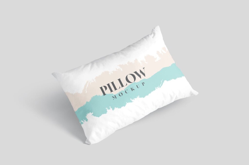 山水风简约枕头和坐垫模型样机素材下载Pillow Mockup Set – Rectangle插图3