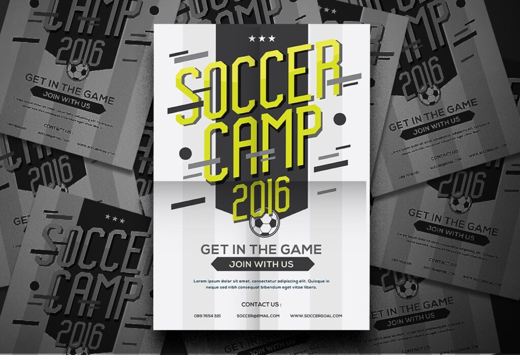 足球夏令营海报宣传单模板Soccer Camp Flyer QWMRUX插图3