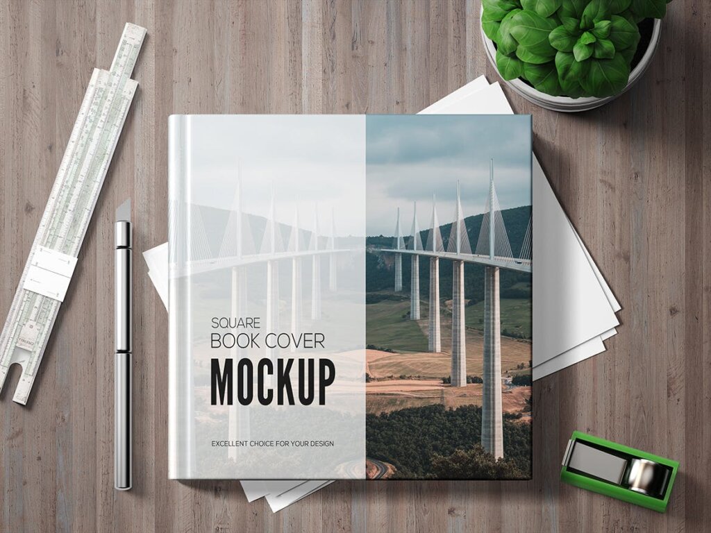 精致高端硬卡纸书籍样机素材模板下载Square Book Mockup Set插图3