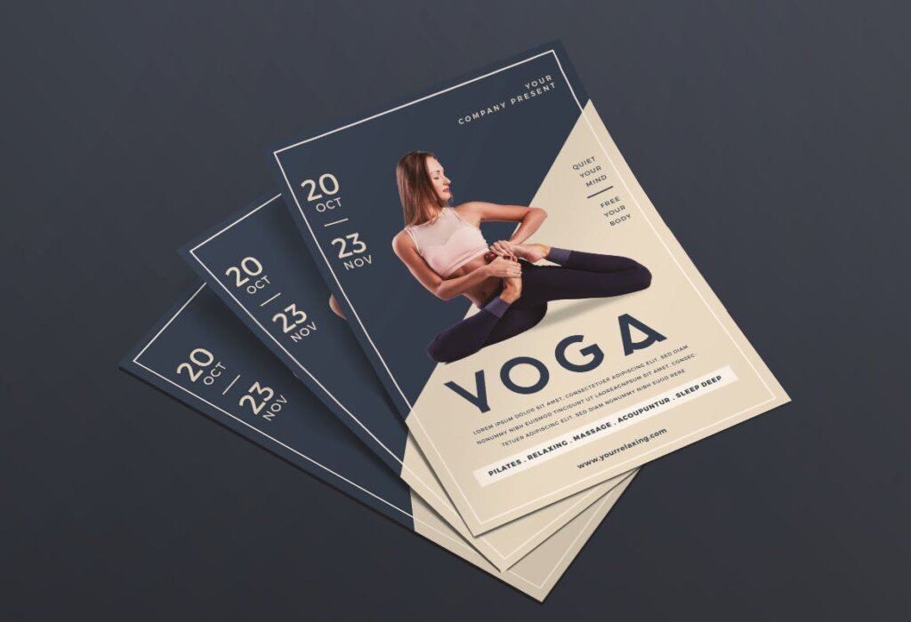 瑜伽宣传单模板Yoga Flyer插图2