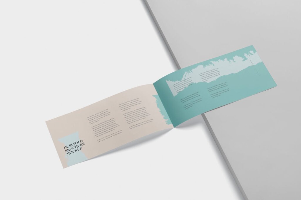 精致文艺高端双折页小册子模板素材样机下载DL Bi-Fold Brochure Mock-Up Set插图4