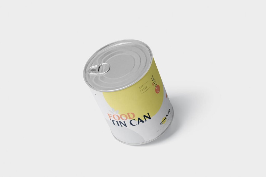 食品罐头/奶粉盒包装模型样机素材下载Food Tin Can Mockup Medium Size – Round插图4