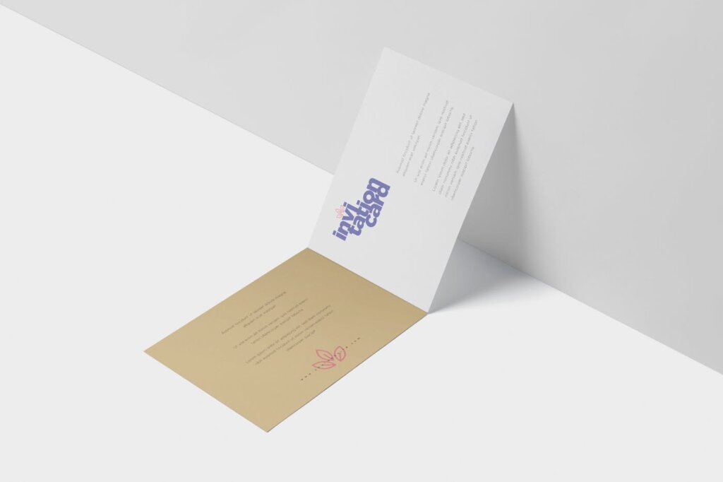 折页邀请函样机素材样机下载Invitation Card Mock Up Set插图4